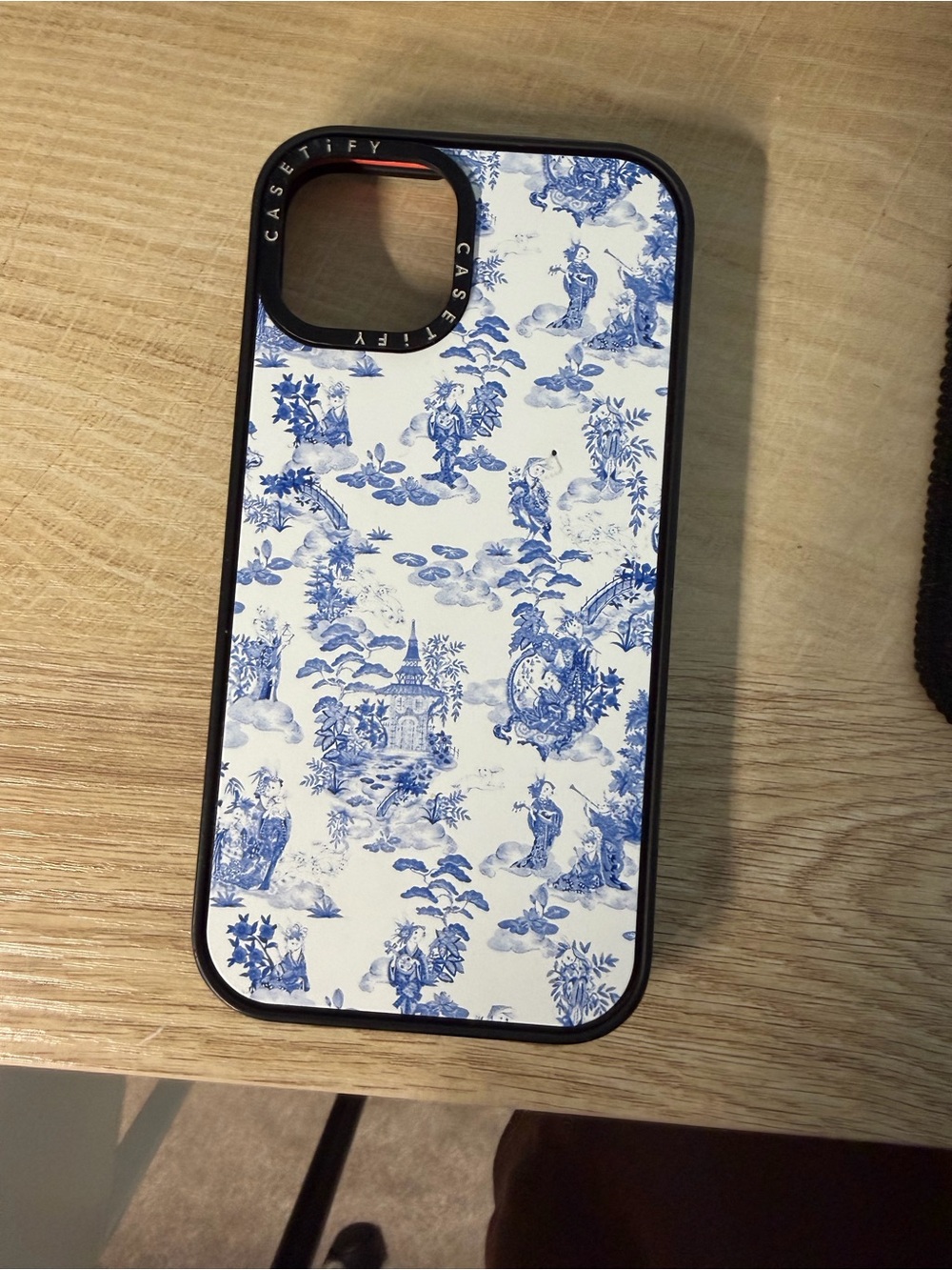Casetify Blue & White Toile iPhone 14 Case with Black Bumper